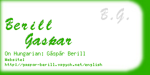 berill gaspar business card