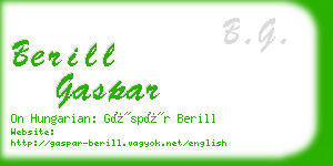 berill gaspar business card